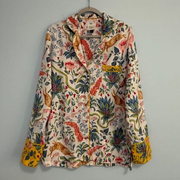 Anthropologie Kelly Louise Judd Forest Fable Flannel Pajama Set Size M - Picture 2 of 14
